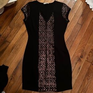 Black fitted cocktail dress